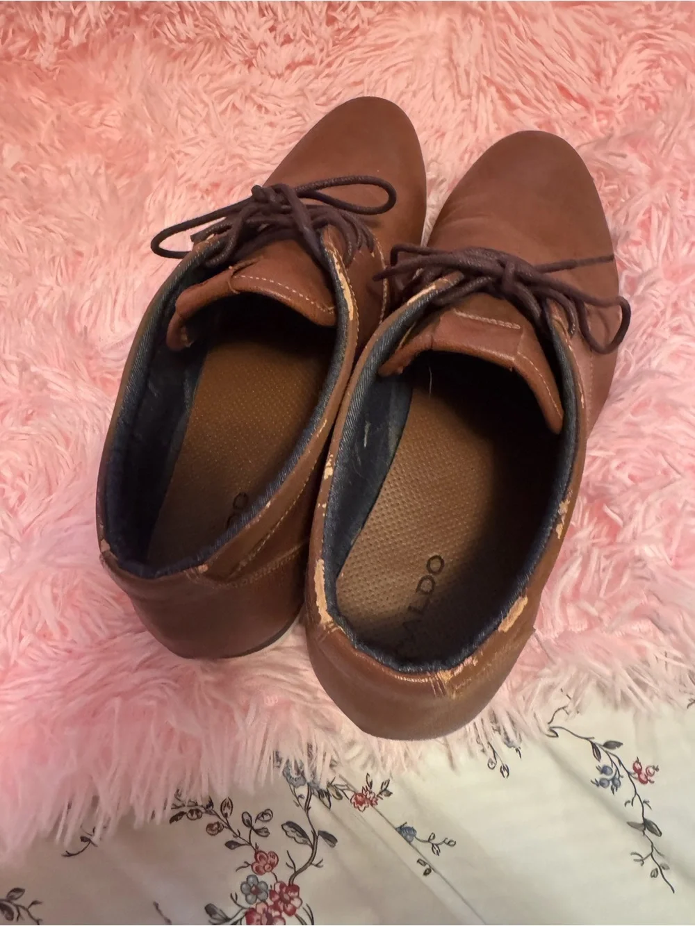 Aldo Brown Lace-Up Derby Shoes